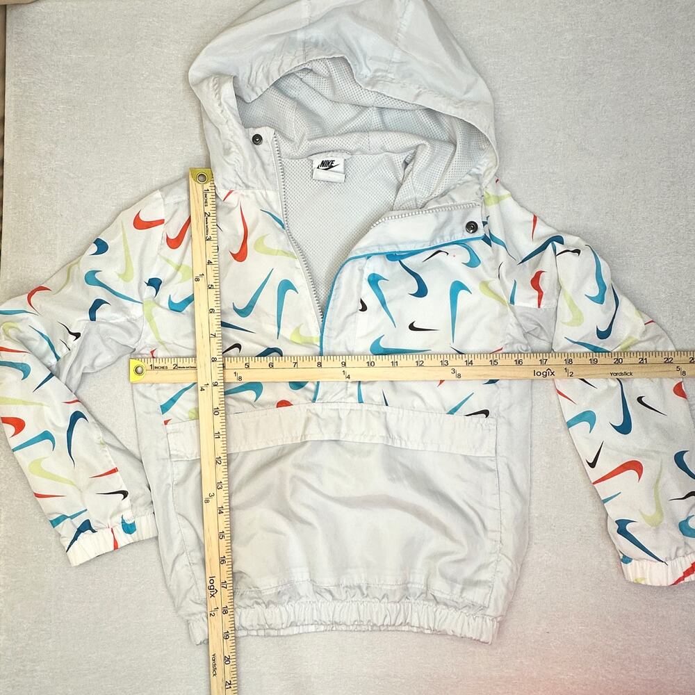 Nike Swoosh Print Mesh Lined Half Zip Anorak Jacket Small